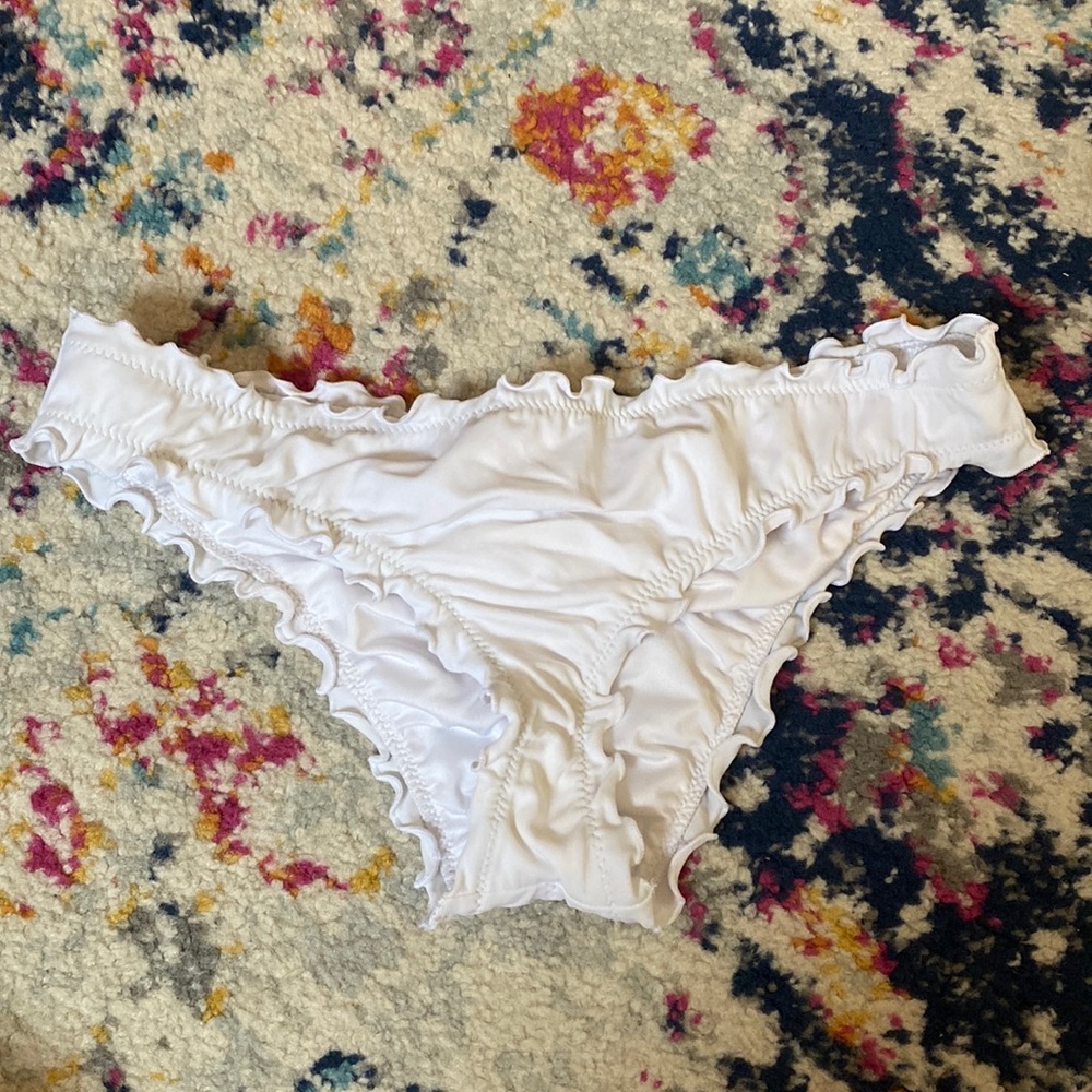 Shade and Shore White Ruffle Bikini Bottoms